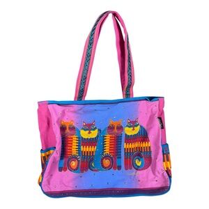 Laurel Burch Cat Print Tote Bag